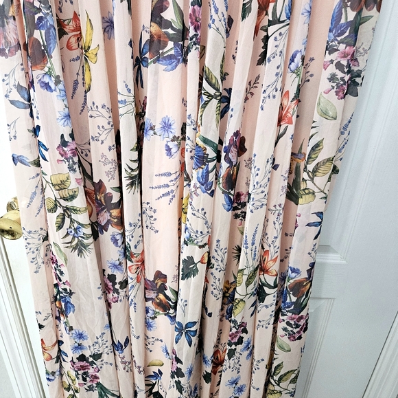 MAC DUGGAL 55829 Pleated Pink Floral Cap Sleeve A-line Gown Dress Size 22 NWOT - Picture 6 of 9